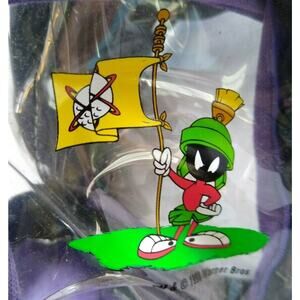 Marvin The Martian Golf Bag Caddy Vinyl Zipper 1999 Warner Brothers Golfing NOS